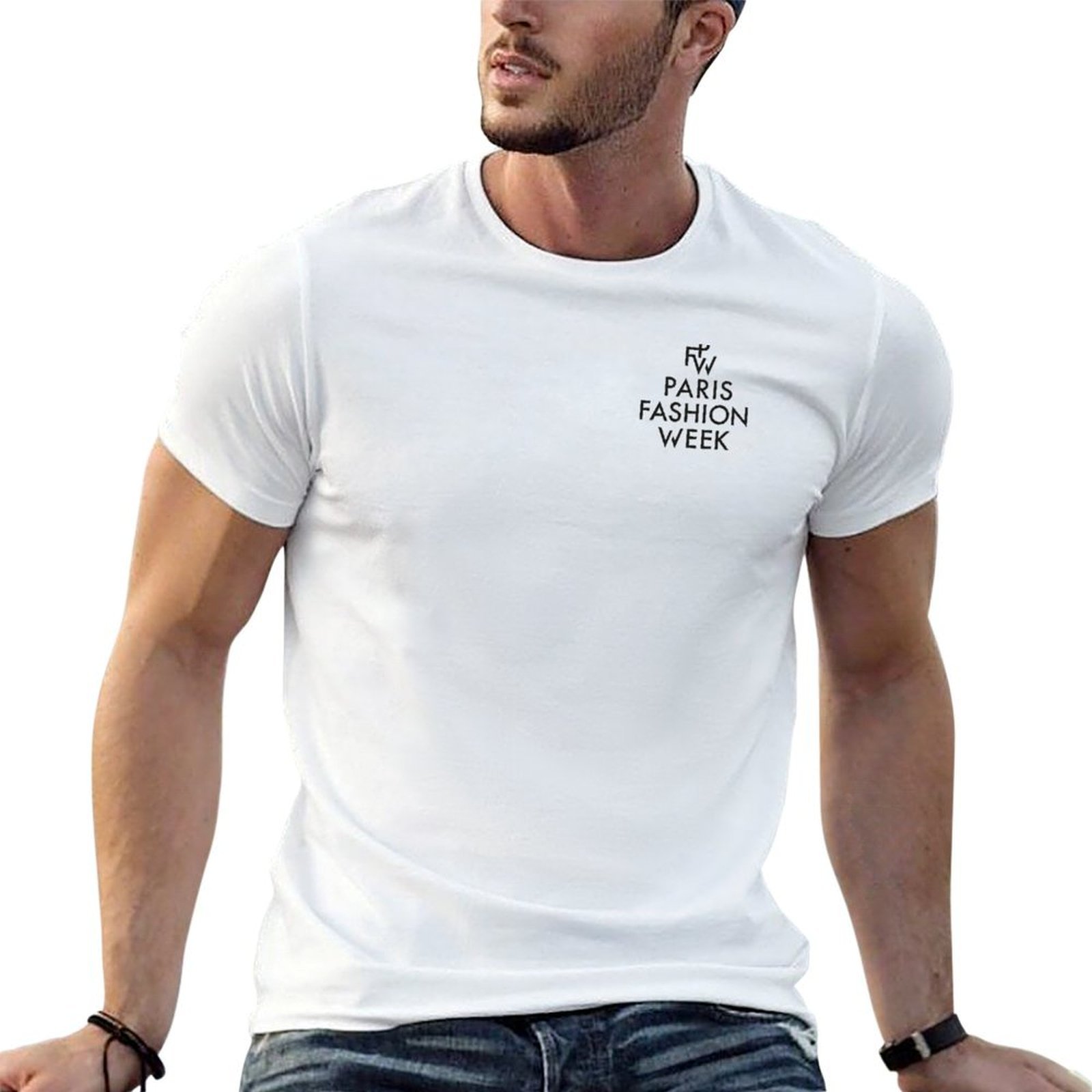 Men'S Paris Fashion Week - パリファッションウィークTシャツ プリント入りTシャツ アニメTシャツ オーバーサイズ ブラックコットンTシャツ プレーン