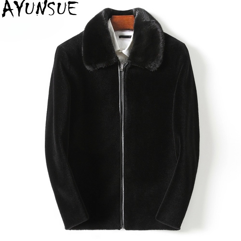 Men'S Fashion Zipper Jacket - AYUNSUE カジュアル 100% ウールコート メンズ 2025