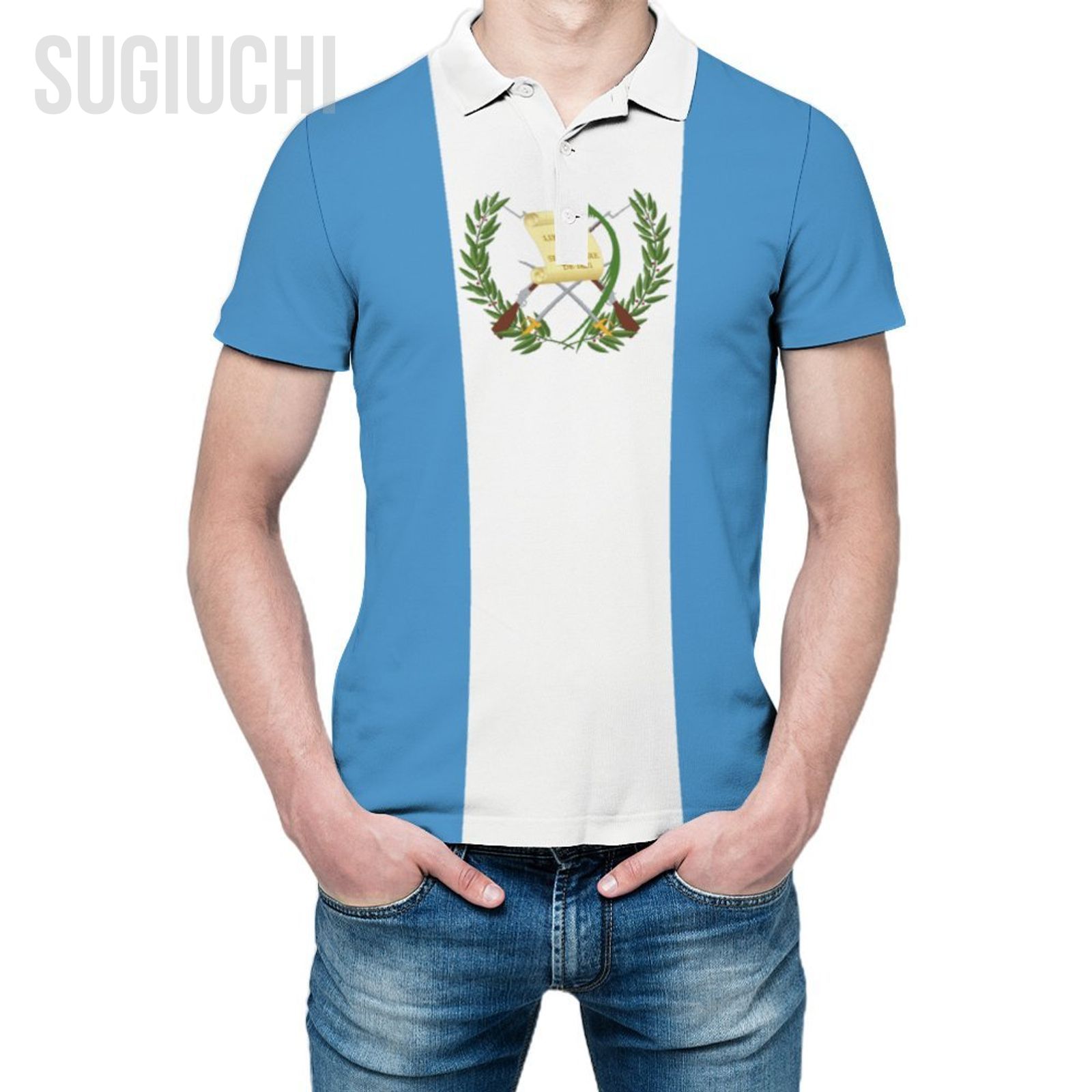 Men'S Fashion Guatemala - ユニセックスポロシャツ グアテマラ国旗 3Dプリント メンズポロ ファッション衣料 セットアップ