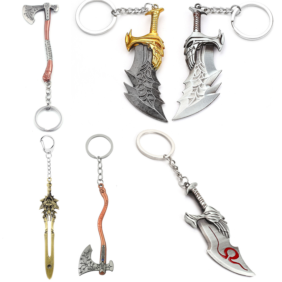 Men Fashion Key - ゴッド・オブ・ウォー4 クレイトスの剣 キーホルダー ペンダント キーリング ジュエリー
