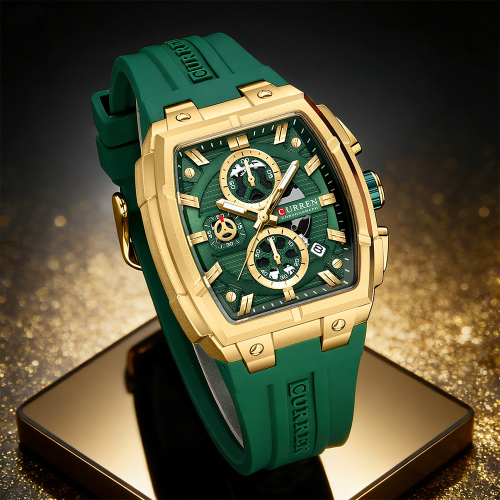 Fashion Mens Watches - CURREN 高級ヴィンテージ腕時計 メンズ スポーツ クロノグラフ クォーツ腕時計