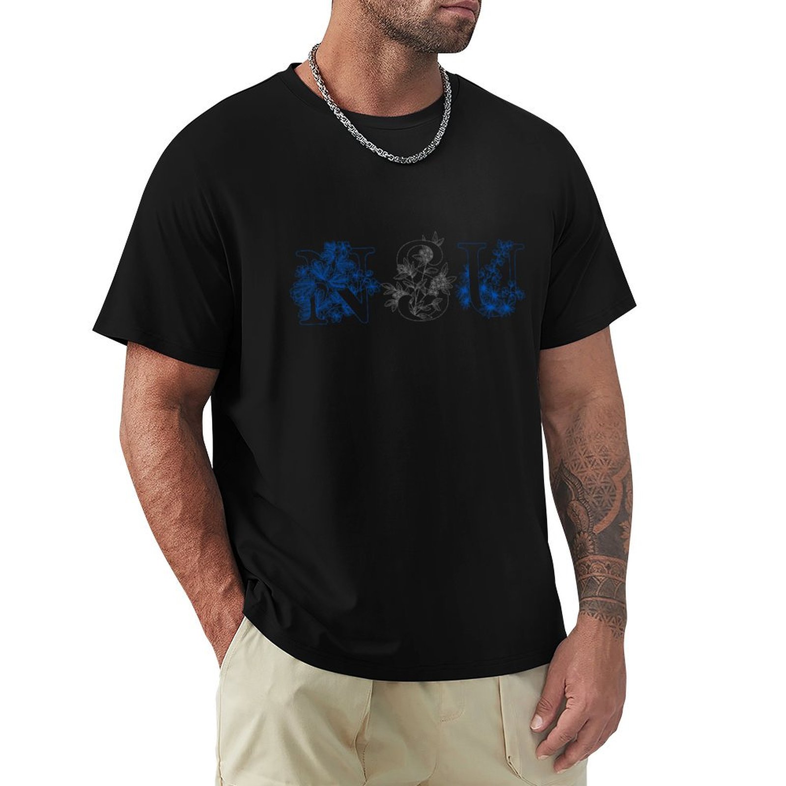 Men'S Fashion Nova Shirts - NSU ノヴァ・サウスイースタン大学 花柄Tシャツ ファッションプリント カジュアル 半袖