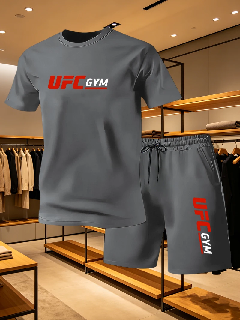 Men'S Fashion Essentials - メンズファッション Tシャツ ショートパンツ UFC カジュアルセット 夏