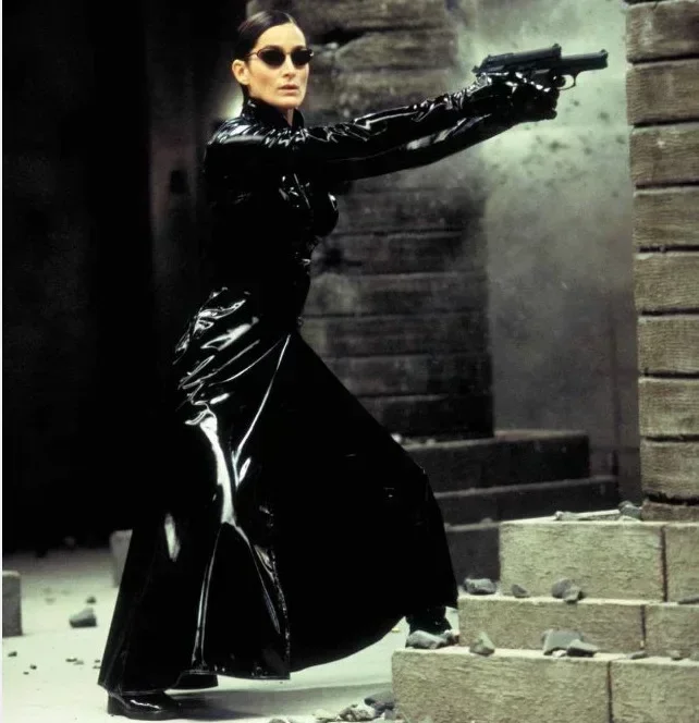 Trench Coat Men - 映画ネオトレンチブラック光沢のある PVC レザーコートマトリックスネオコスプレ衣装制服大人女性男性ハロウィンパーティー衣装