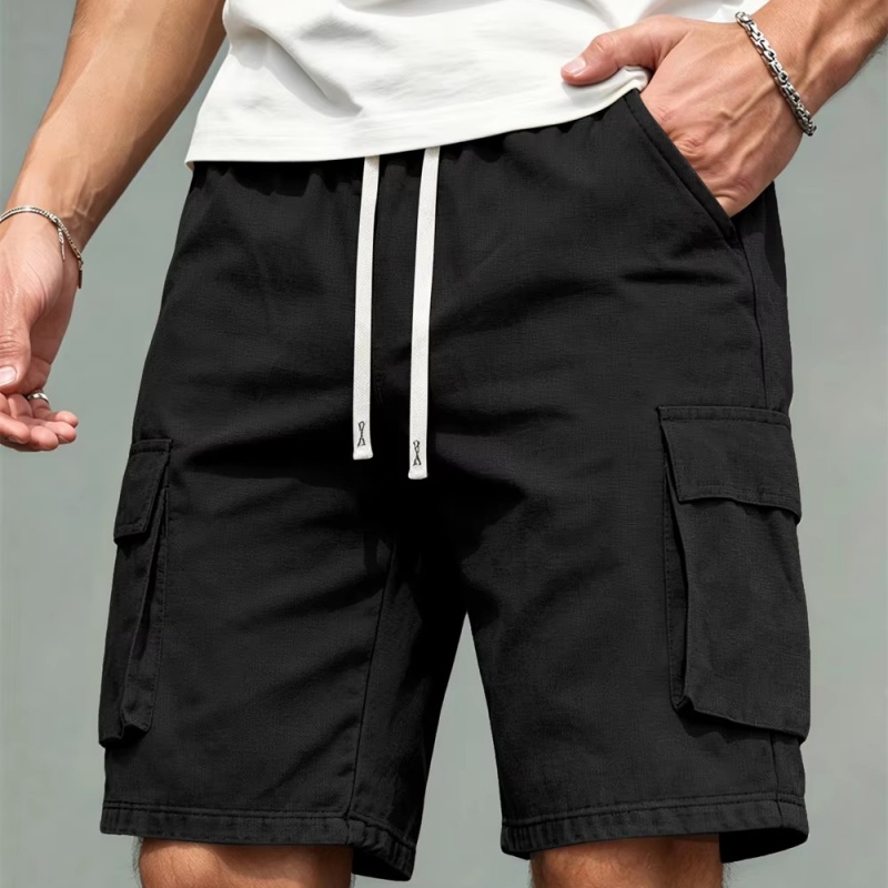 Cargo Jogger Pants - メンズ速乾ストレートレッグパンツ カジュアルマルチポケットスウェットパンツ 無地メンズショートパンツ ドローストリングデイリーカーゴショーツ