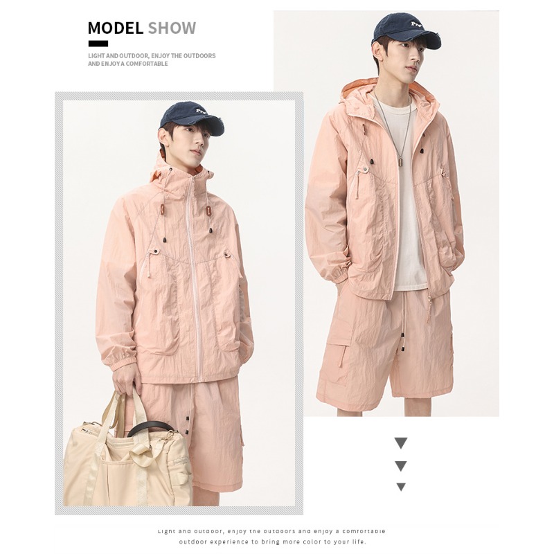 Corduroy Jacket Men - ハイキング・登山用UV耐性スキンウェアは、ファッショナブルでトレンディ、軽量で通気性があり、速乾性のある日焼け止めコート1着です。