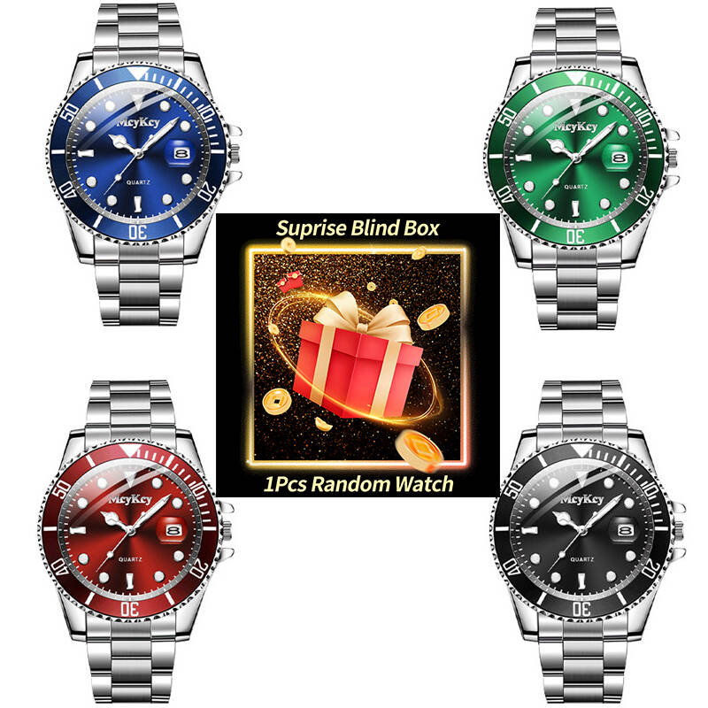 Fashion Mens Watches - 1個入りサプライズミステリーウォッチブラインドボックス - ファッションカレンダーメンズビジネスウォッチアナログクォーツ腕時計 メンズウォッチ