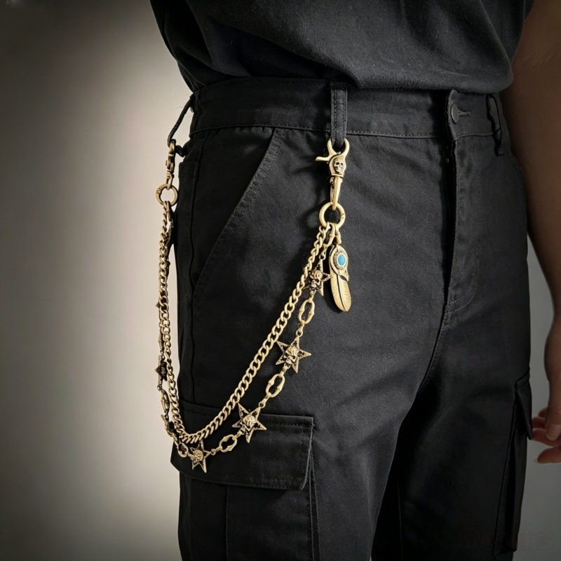 Men Fashion Key - ヒップホップパンクロックメタルパンツウエストチェーン男性女性キーホルダーズボン財布キーチェーンジーンズユニセックスヒップホップジュエリーギフト