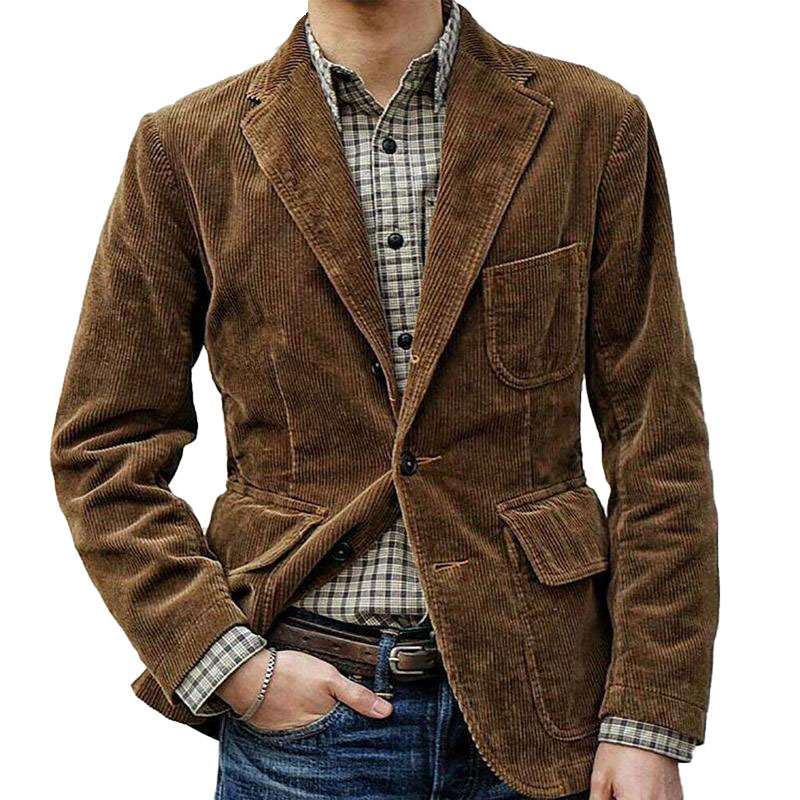 Corduroy Jacket Men - 秋冬 欧米風 コーデュロイ カジュアル ビジネス ファッション