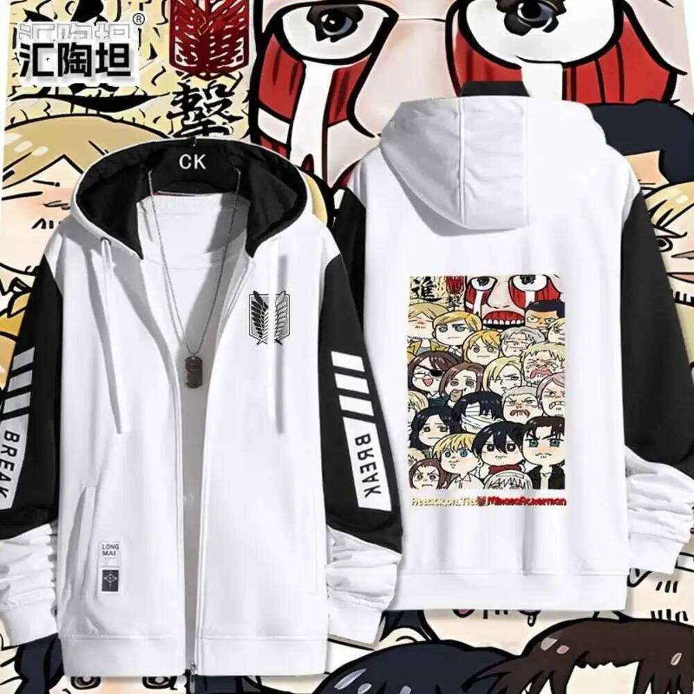 Men'S Fashion Zipper Jacket - アッカーマン レヴィ ミカサ・アッカーマン エレン イェーガー コスチューム