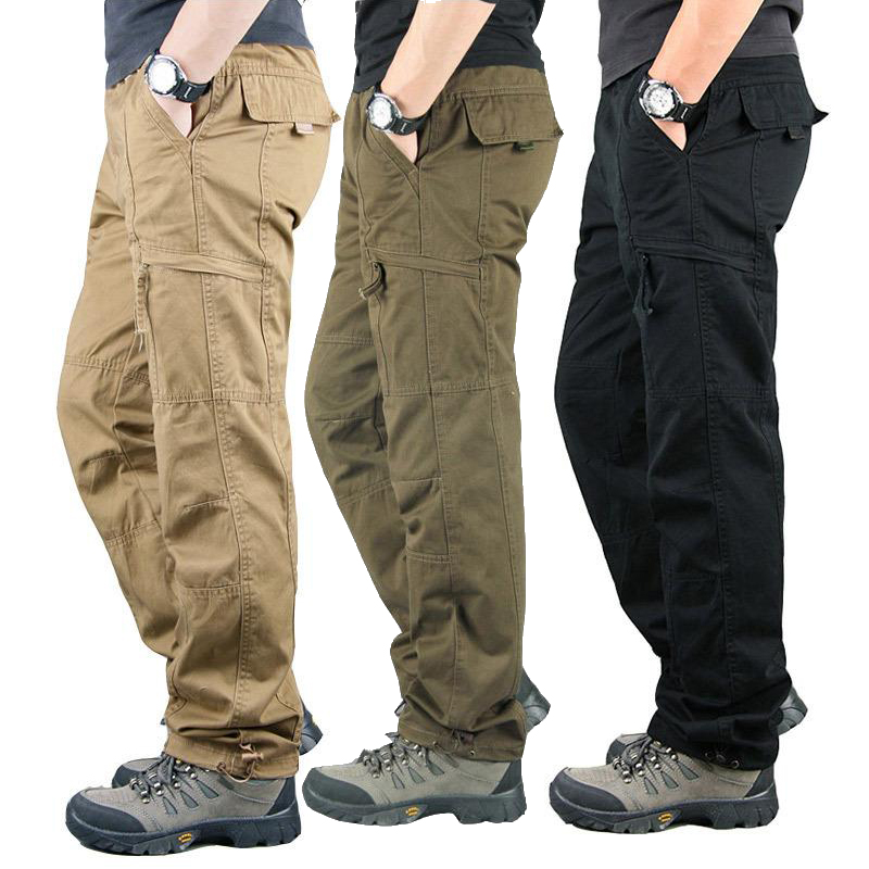 Cargo Jogger Pants - メンズカーゴワークパンツ リップストップタクティカルパンツ 伸縮性ウエスト ハイキングパンツ カジュアルコットンジョガー アウトドアトラウザーズ