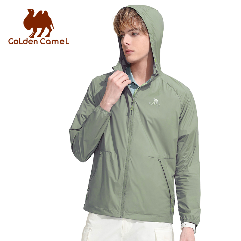 Corduroy Jacket Men - ゴールデンキャメル男性の日焼け止め服シャツ通気性長袖 UV 保護ハイキング抗紫外線女性の皮膚の服