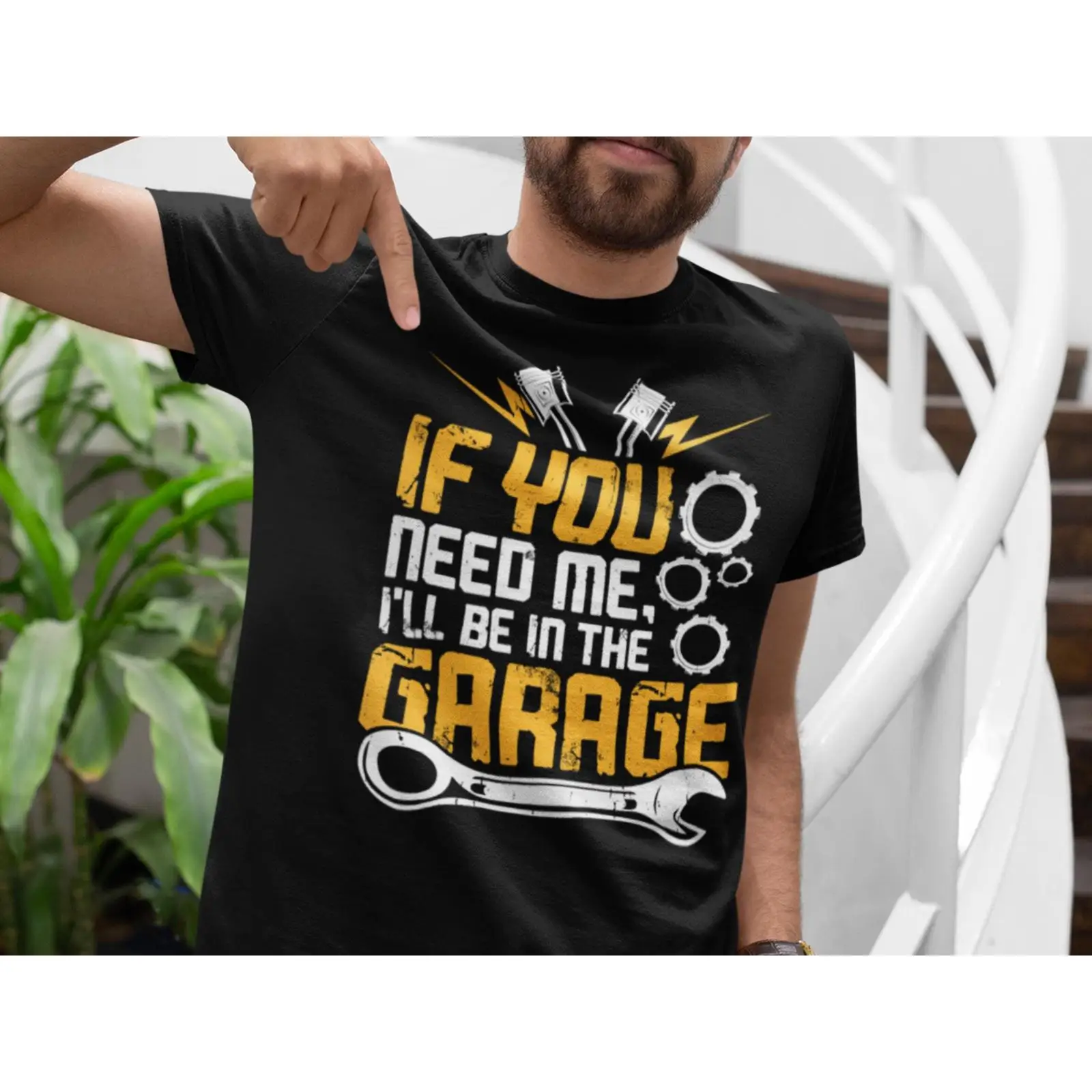 Men'S Fashion Garage - ガレージユーモア Tシャツ 自動車愛好家 メカニック ヴィンテージ ウォッシュド