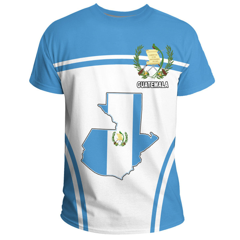 Men'S Fashion Guatemala - 男性と女性のための3DプリントTシャツ,国章,キューバの旗の地図,国旗,ファッションの服,男性のトップ,女性の服