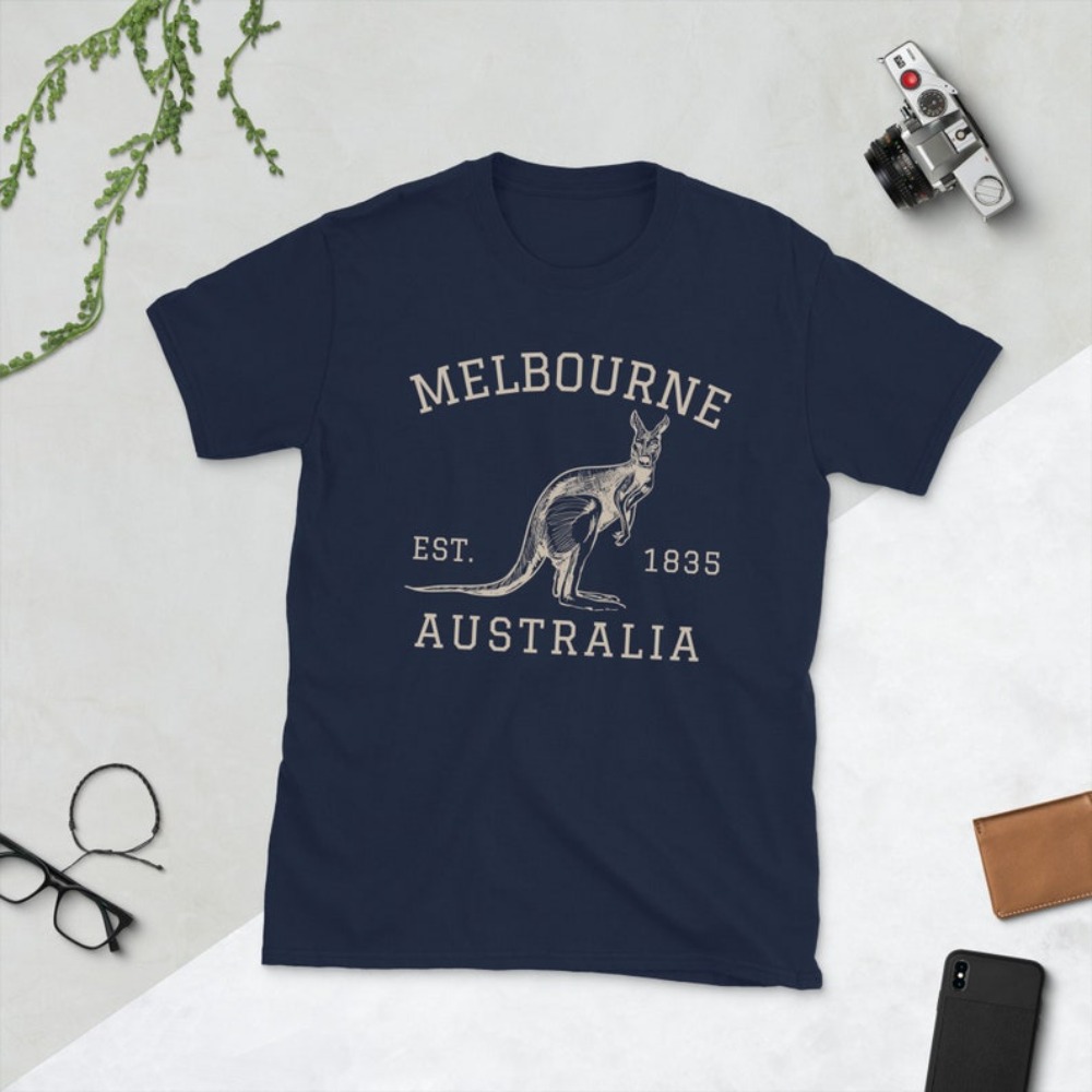 Mens Fashion Melbourne - メルボルンオーストラリア Tシャツオーストラリアカンガルーシャツヴィンテージ 1835 アスレチックオージー Tシャツ男性女性ファッションコットン Tシャツトップス