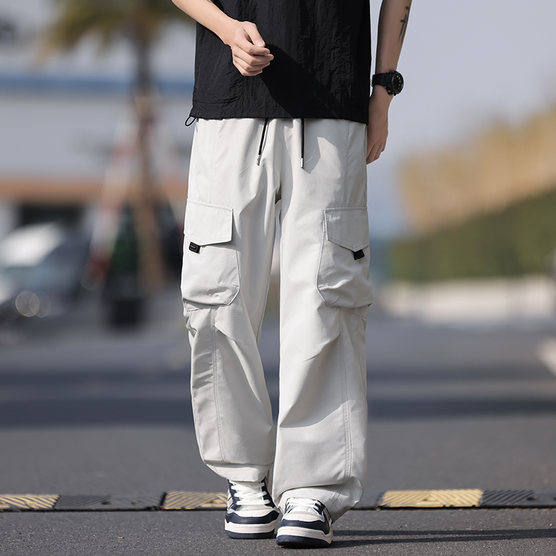 Cargo Jogger Pants - 韓国ハイストリートジョガーカーゴパンツ男性マルチポケット弾性ウエストヒップホップハーレムパンツ男原宿カジュアル男性スウェットパンツ