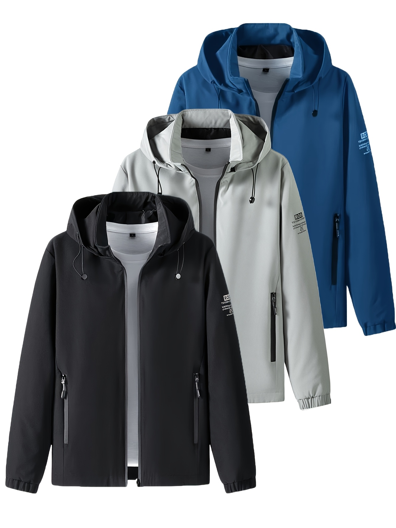 ツーピースのファッショナブルなメンズ防風フード付きジャケット - Men'S Fashion Zipper Jacket のレビューと価格