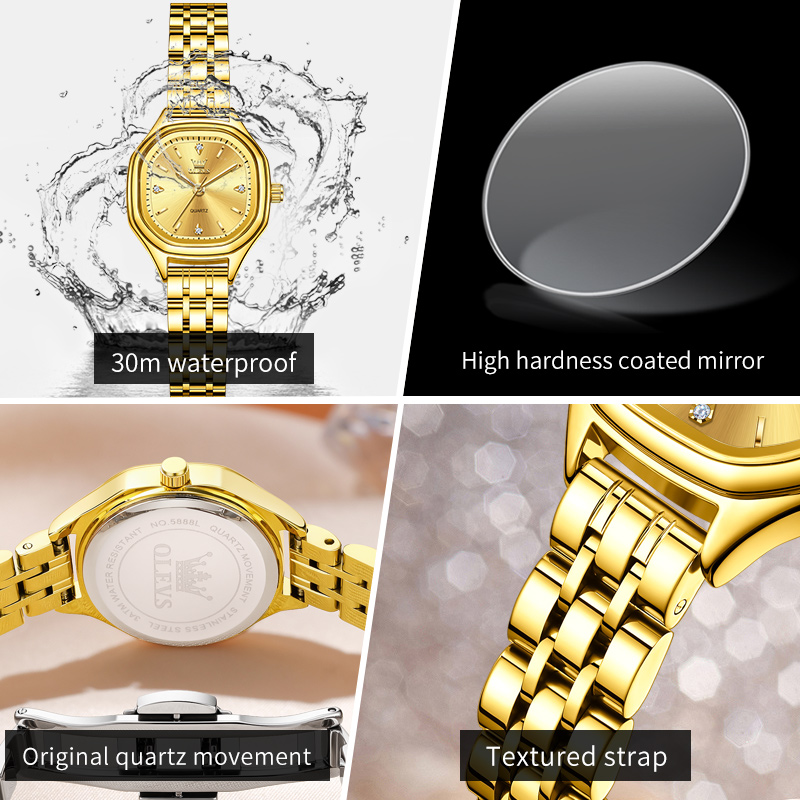 OLEVS 5888 レディース腕時計 ゴールド オリジナル - Fashion Mens Watches のレビューと価格
