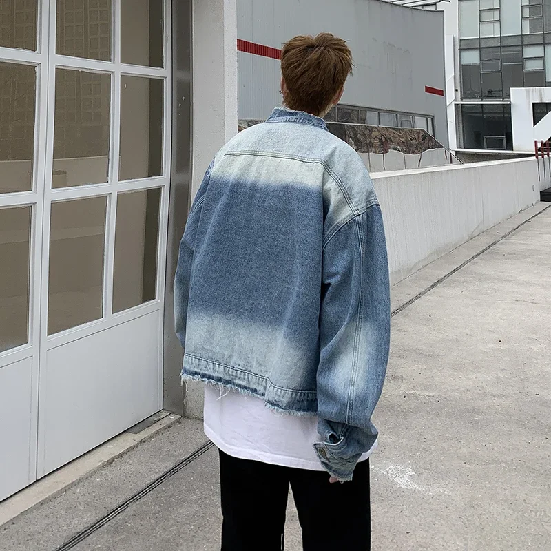 アメリカンレトロヒップホップローエッジデニムジャケットメンズ - Mens Fashion Denim Jacket のレビューと価格
