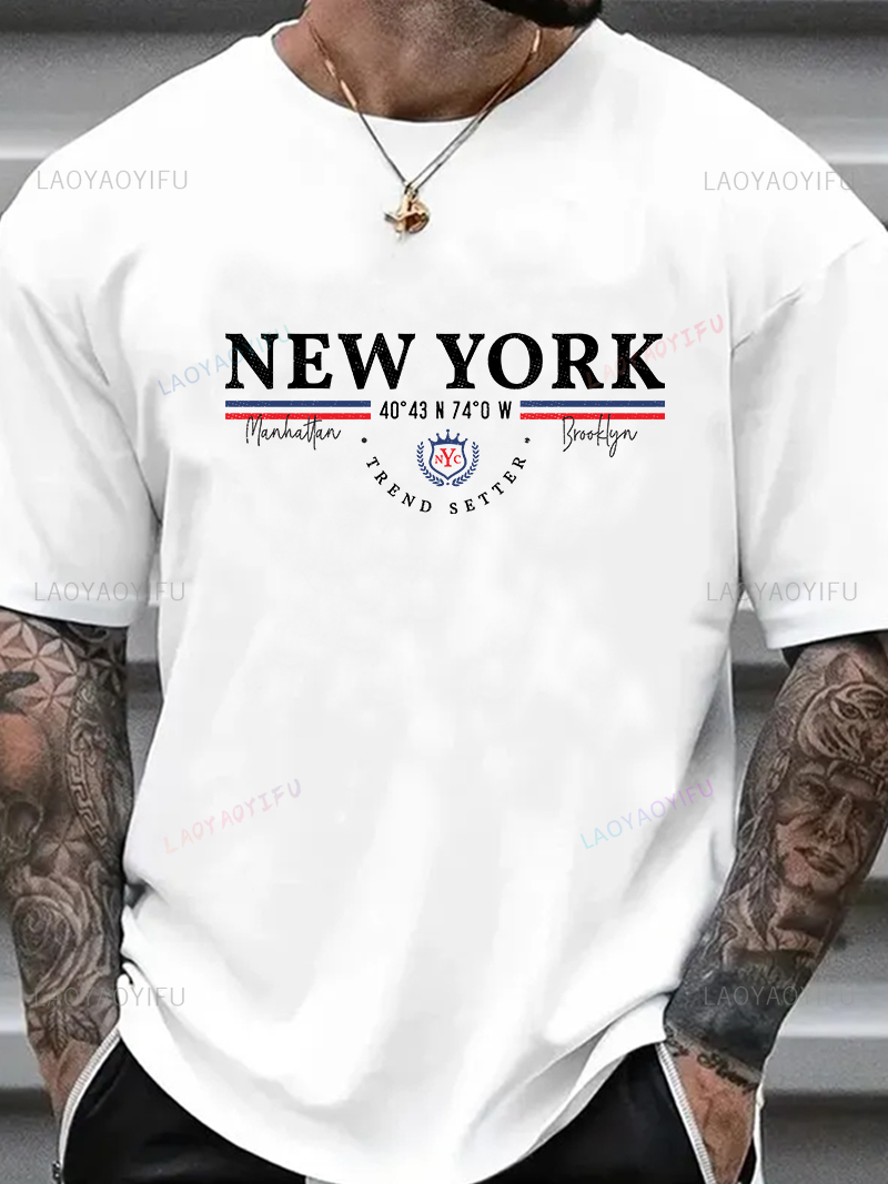 ニューヨーク レター グラフィック Tシャツ ユニセックス  - Men'S Fashion New York のレビューと価格