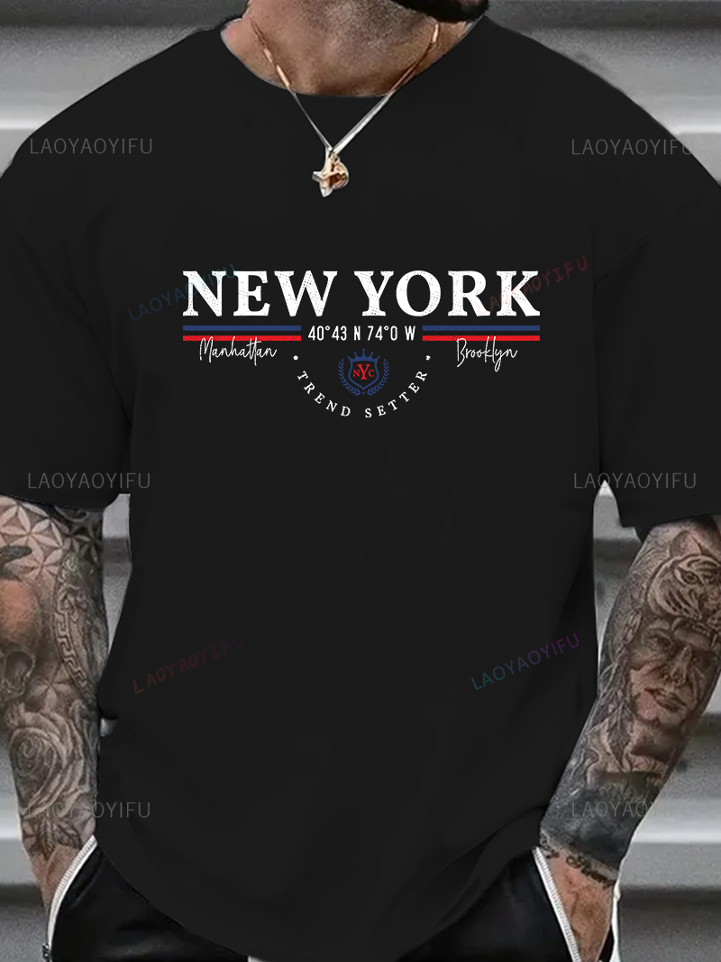ニューヨーク レター グラフィック Tシャツ ユニセックス  - Men'S Fashion New York のレビューと価格