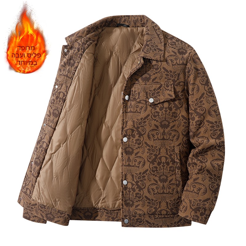 厚みのある綿コーデュロイジャケット男性用襟付きルーズフィット - Corduroy Jacket Men のレビューと価格