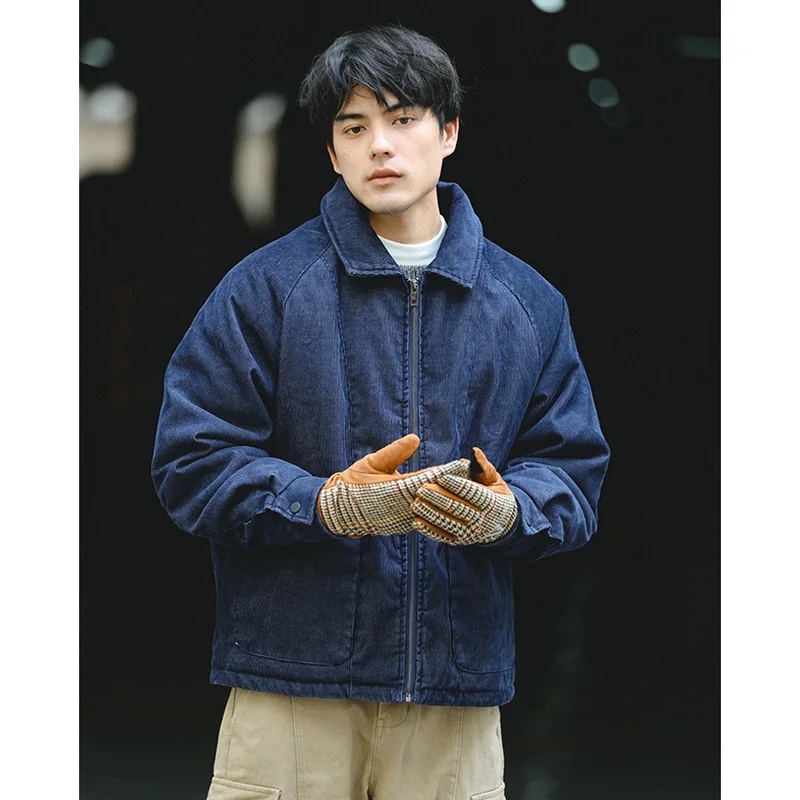 メンズ 日本風ストリートウェア レトロ コーデュロイ 厚手パ - Corduroy Jacket Men のレビューと価格