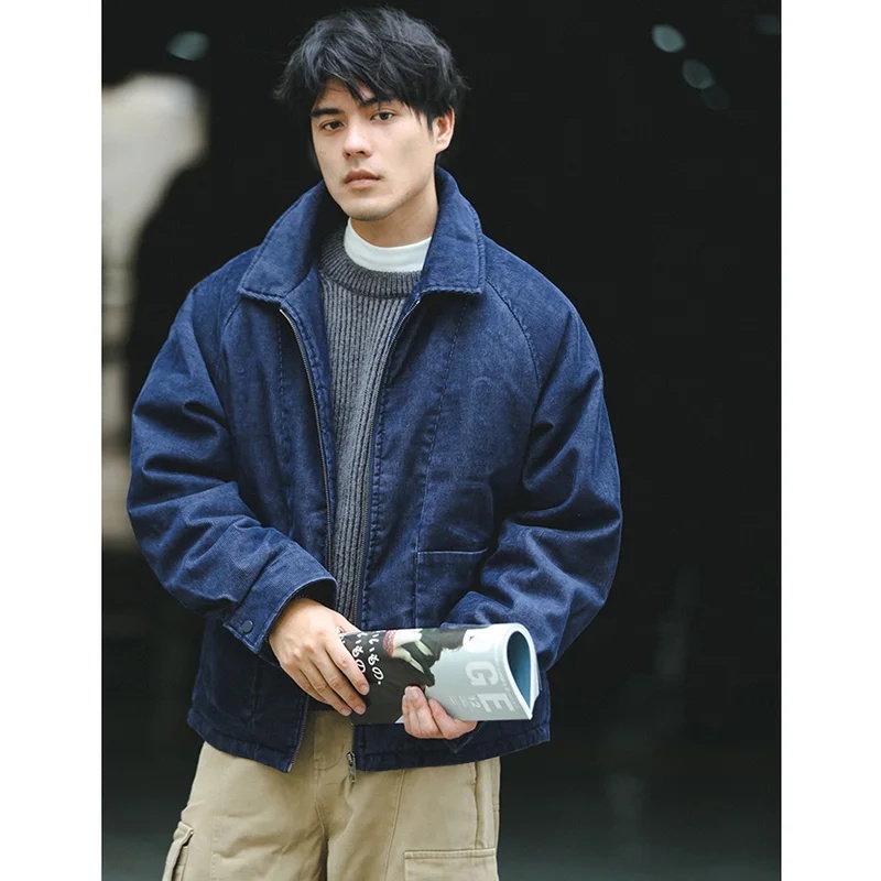 メンズ 日本風ストリートウェア レトロ コーデュロイ 厚手パ - Corduroy Jacket Men のレビューと価格