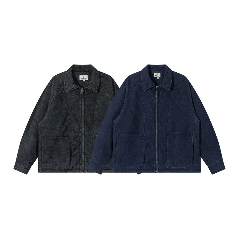メンズ 日本風ストリートウェア レトロ コーデュロイ 厚手パ - Corduroy Jacket Men のレビューと価格