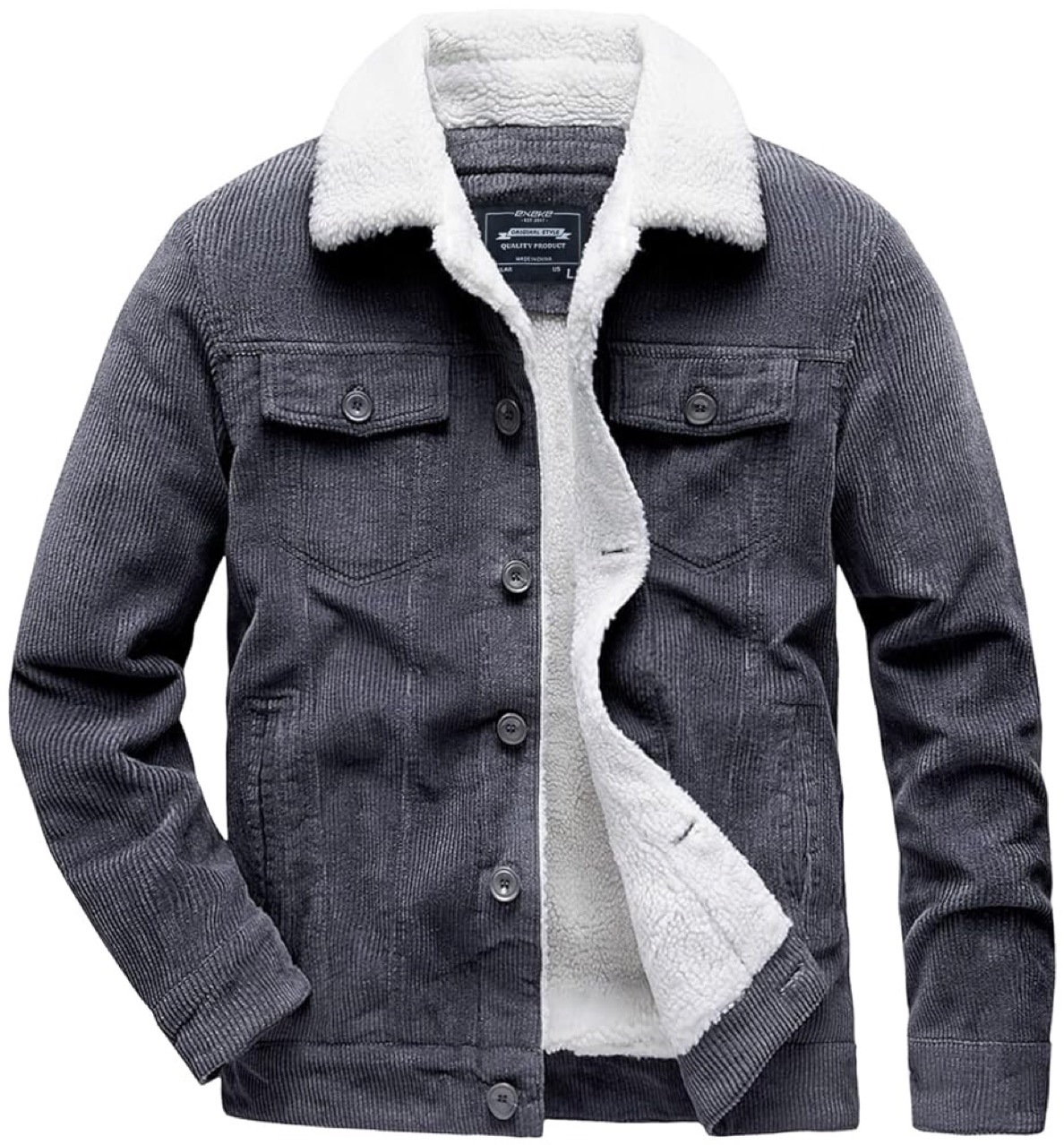 冬コーデュロイジャケット男性ヴィンテージルーズフィット綿フリ - Corduroy Jacket Men のレビューと価格