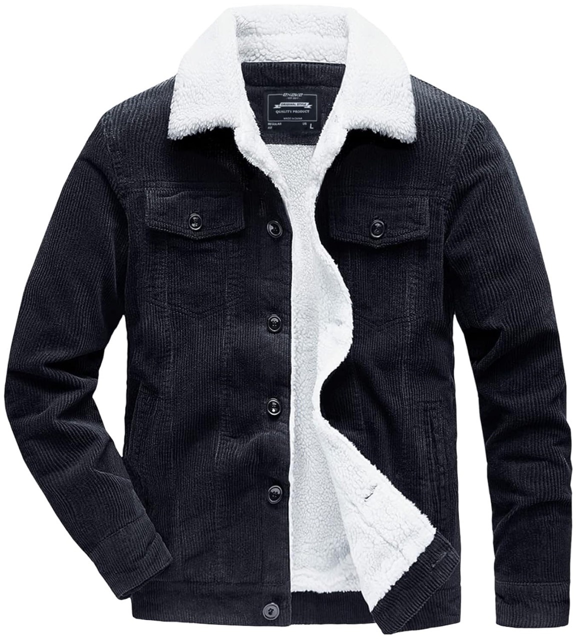 冬コーデュロイジャケット男性ヴィンテージルーズフィット綿フリ - Corduroy Jacket Men のレビューと価格
