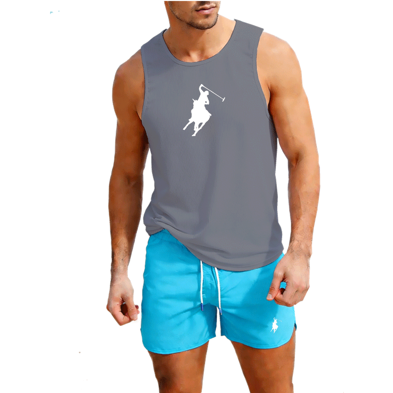 ヨーロッパメンズサマーベスト＆ショーツセット 2ピース アウ - Men'S Fashion のレビューと価格