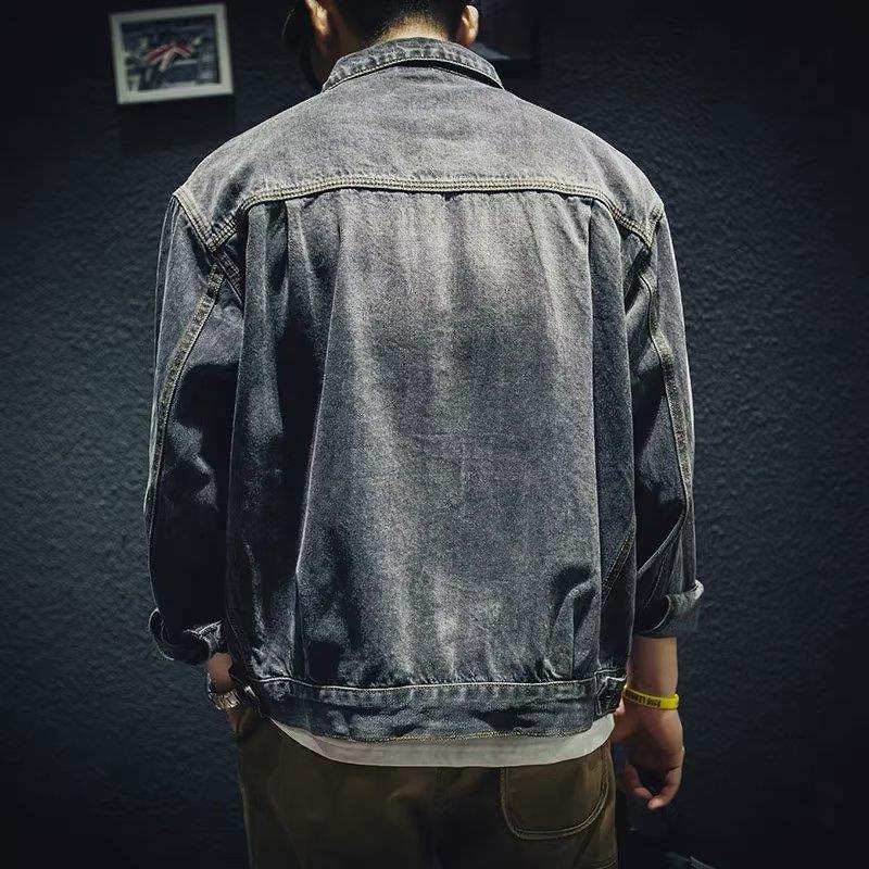 男性用の大きなポケット付きデニムジャケット,流行のレトロスタ - Mens Fashion Denim Jacket のレビューと価格