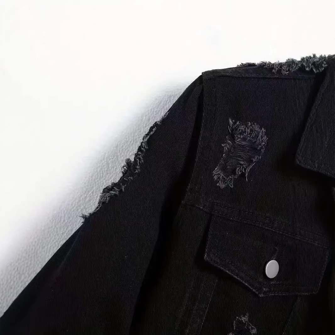 新作ファッション秋冬メンズブラック無地折り返し襟長袖シングル - Mens Fashion Denim Jacket のレビューと価格