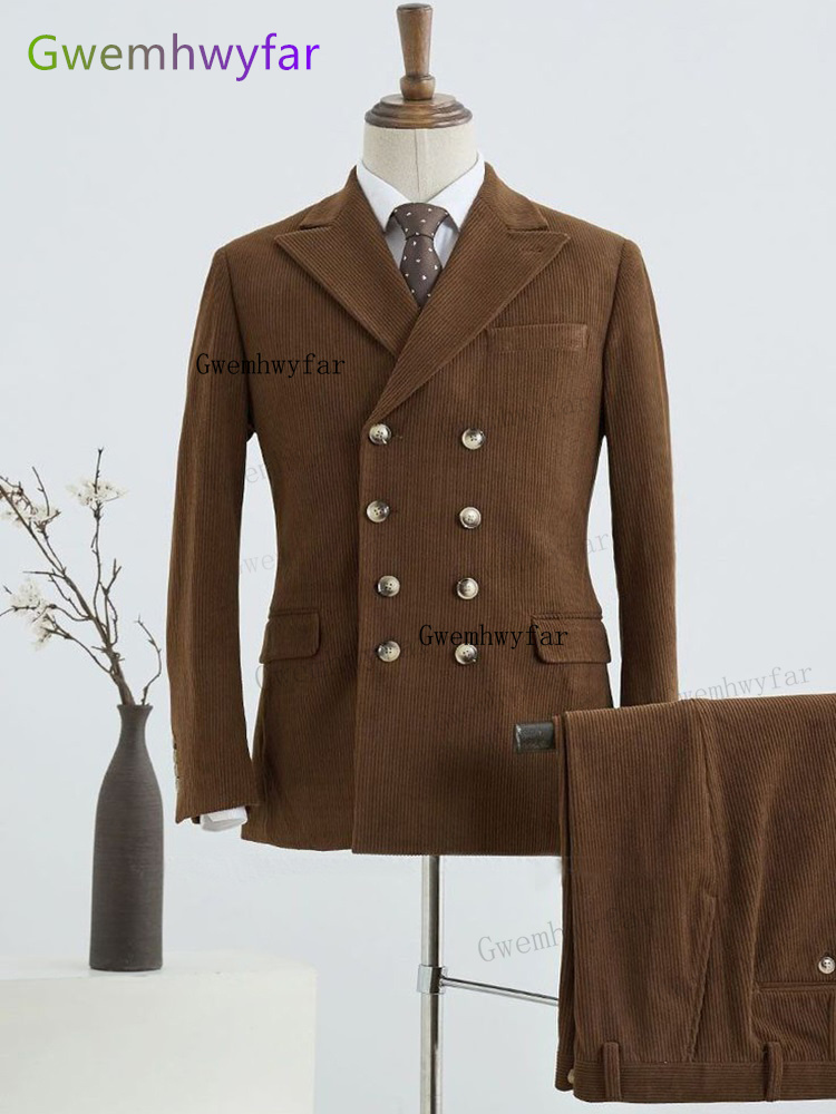 Gwenhwyfar-メンズコーデュロイブレザーとパンツセッ - Corduroy Jacket Men のレビューと価格
