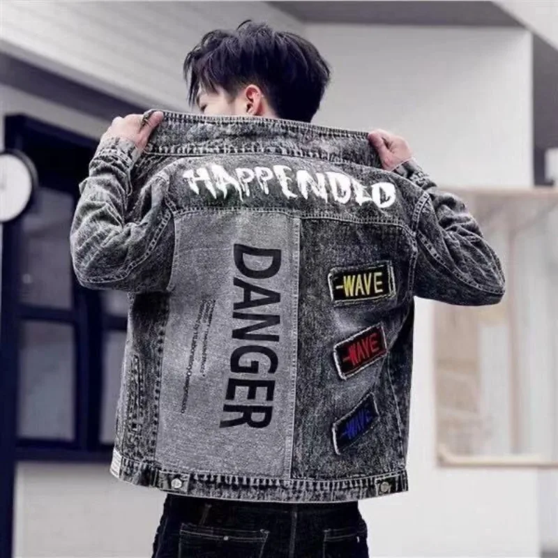メンズヒップホップジーンズ,カジュアルスリムショーツ,ブラッ - Mens Fashion Denim Jacket のレビューと価格