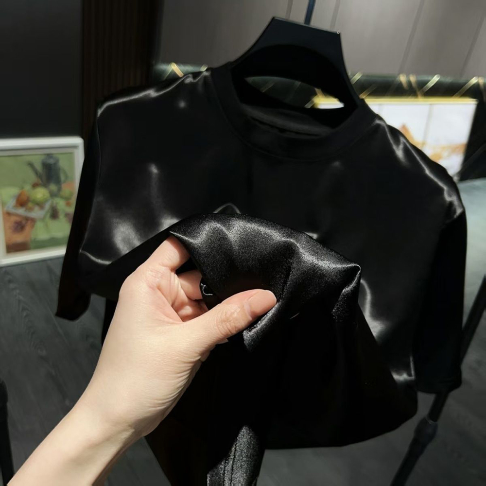 メンズアセテート繊維サテン光沢Tシャツパンツツーピースセット - Men'S Fashion Essentials のレビューと価格