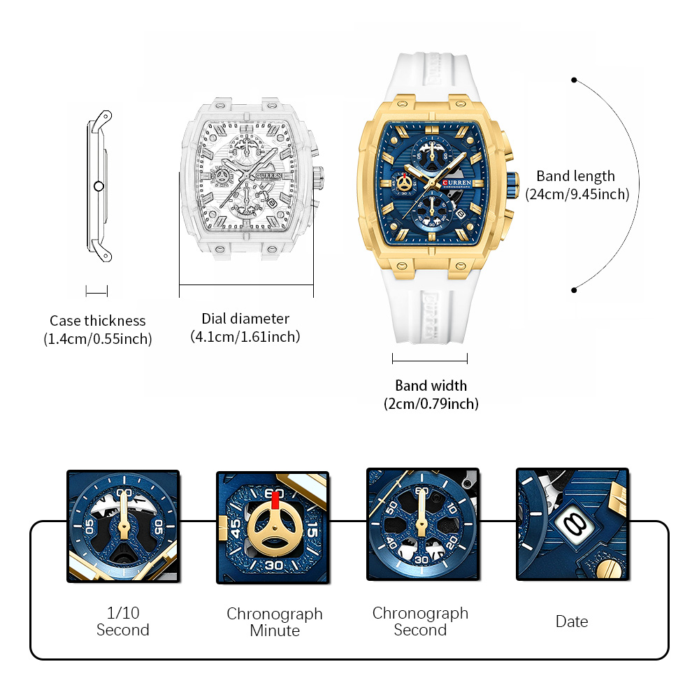CURREN 高級ヴィンテージ腕時計 メンズ スポーツ クロ - Fashion Mens Watches のレビューと価格