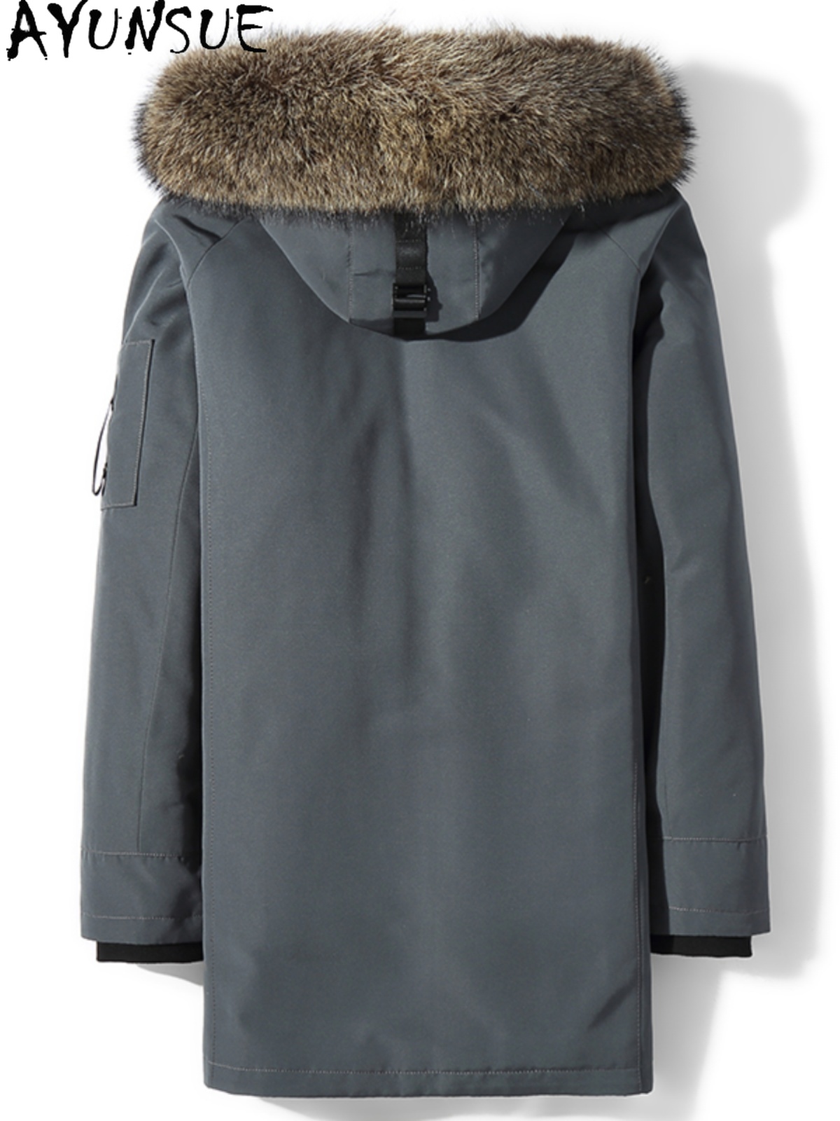 AYUNSUE ファッション暖かいメンズ天然毛皮パーカー冬取 - Men'S Fashion Zipper Jacket のレビューと価格