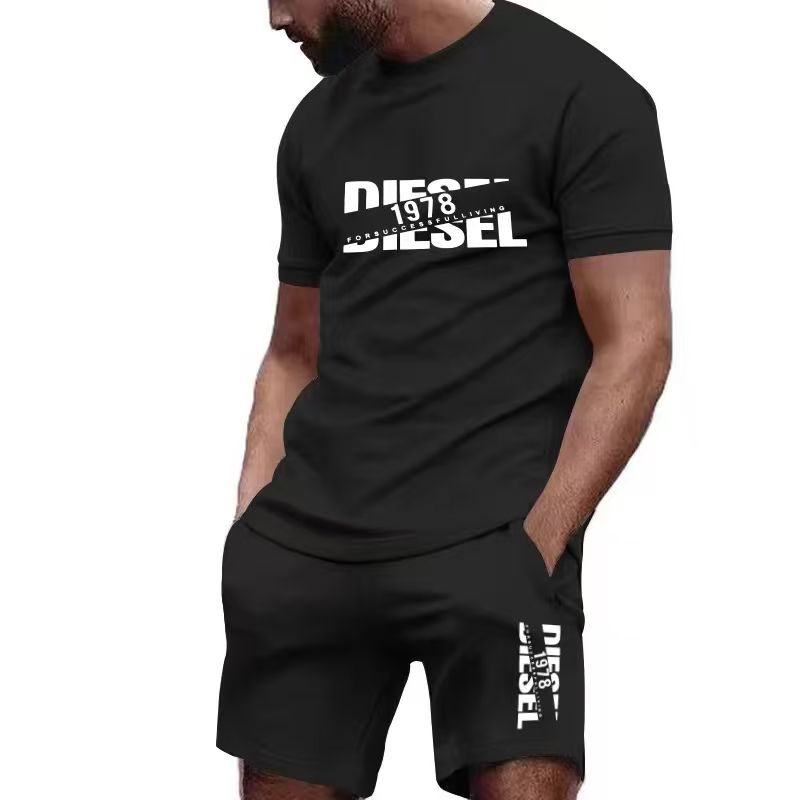 2026年新作夏メンズTシャツ+ショートパンツセット、プリン - Men'S Fashion Essentials のレビューと価格