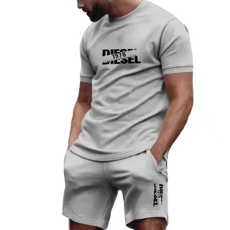 2026年新作夏メンズTシャツ+ショートパンツセット、プリン - Men'S Fashion Essentials のレビューと価格