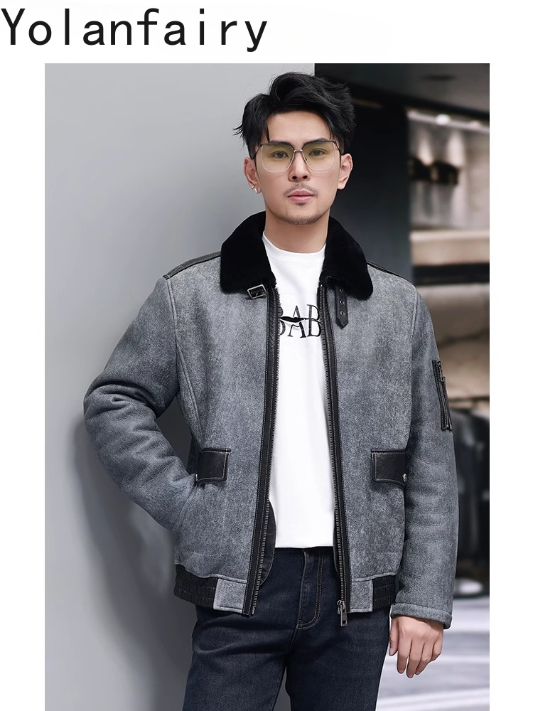 YOLANFAIRY ショート天然毛皮コート男のファッション - Men'S Fashion Zipper Jacket のレビューと価格