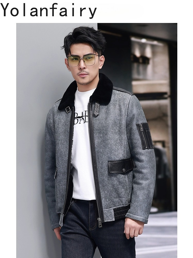 YOLANFAIRY ショート天然毛皮コート男のファッション - Men'S Fashion Zipper Jacket のレビューと価格