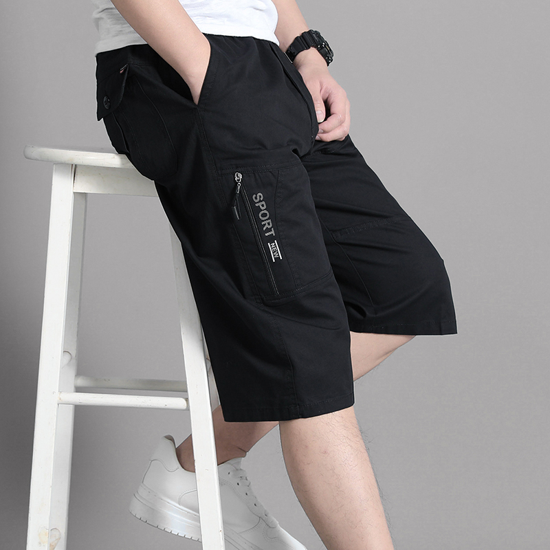 メンズカーゴショーツ膝パンツジッパーポケット夏の綿ショーツク - Cargo Jogger Pants のレビューと価格