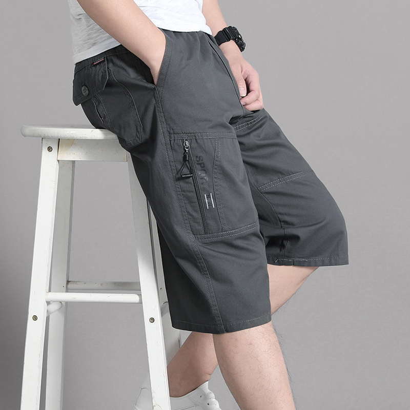 メンズカーゴショーツ膝パンツジッパーポケット夏の綿ショーツク - Cargo Jogger Pants のレビューと価格