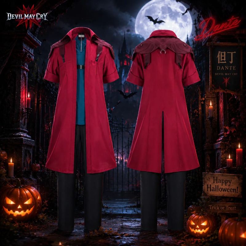 デビルメイクライ DMC5 ダンテコスプレ衣装成人男性赤いロ - Trench Coat Men のレビューと価格