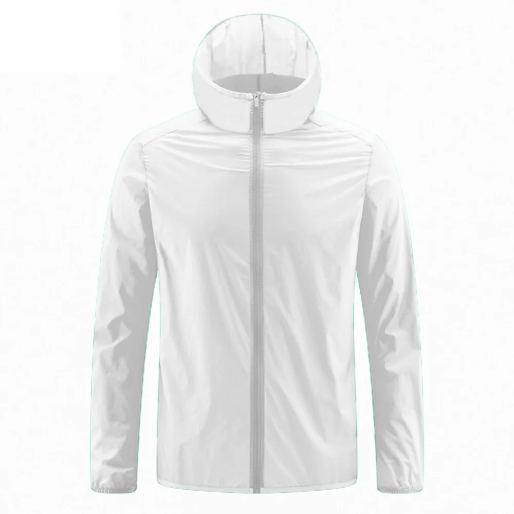 夏のメンズ日焼け防止服軽量通気性アイスシルクフード付き速乾ジ - Corduroy Jacket Men のレビューと価格