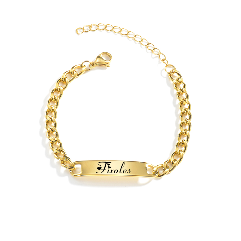 Goxijite カスタム刻印ネームネックレスキューバチェー - Men'S Fashion Jewelry Bracelets のレビューと価格