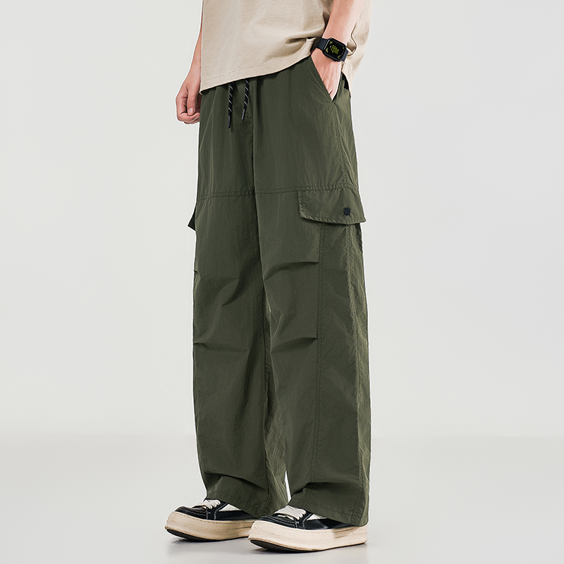 夏のメンズ作業服ワイドレッグパンツ春秋ルーズストリートウェア - Cargo Jogger Pants のレビューと価格