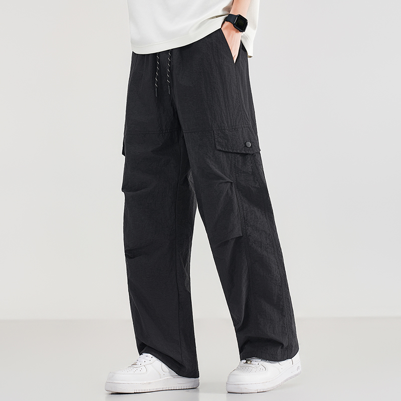 夏のメンズ作業服ワイドレッグパンツ春秋ルーズストリートウェア - Cargo Jogger Pants のレビューと価格